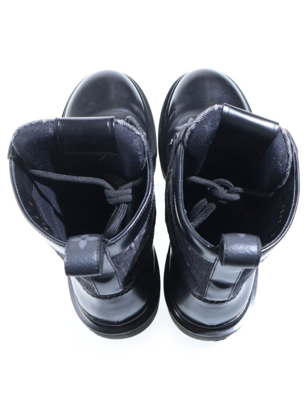 Louis Vuitton Monogram Denim LV Ranger Ankle Boots High Cut Sneakers Black - Picture 4 of 6